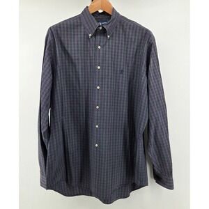 Ralph Lauren Men's 17 36/37 XL Long Sleeve Button Down Shirt Green Purple‎ Plaid
